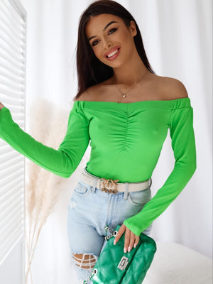 Blusa com Ombros Descobertos - Verde