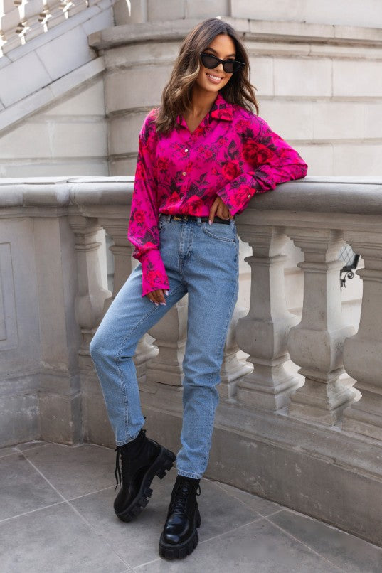 Camisa de Cetim MADDIE - Floral