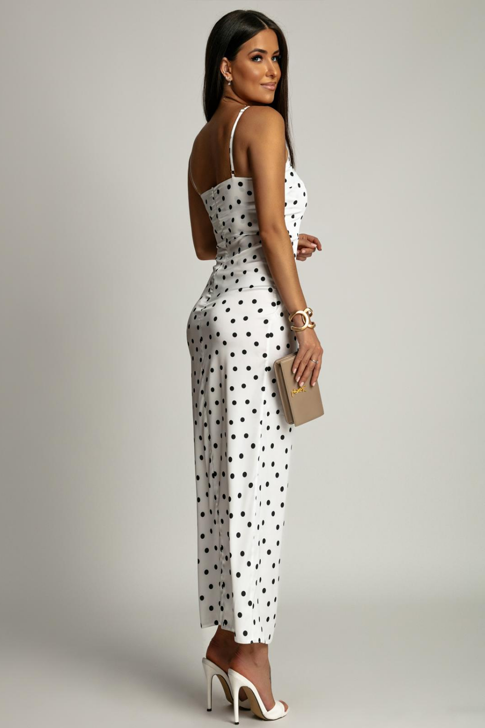 Vestido de Cetim às Bolinhas