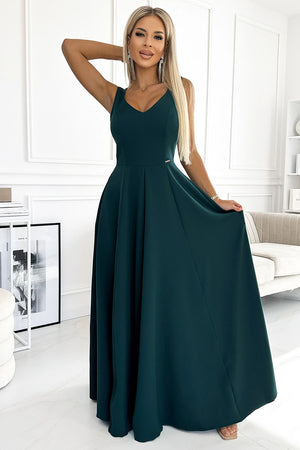 Vestido Longo CINDY com Decote - Verde
