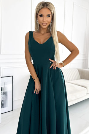 Vestido Longo CINDY com Decote - Verde