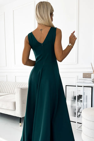 Vestido Longo CINDY com Decote - Verde
