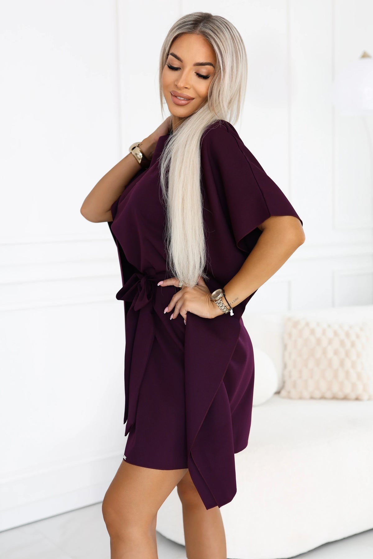 Vestido SOFIA BUTTERFLY com Cinto - Ameixa