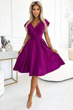 Vestido Evasé SCARLETT com Brilho — Fúcsia — imagem 4