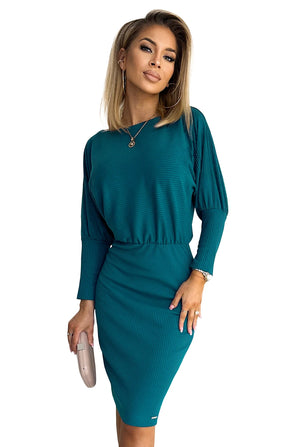 Vestido LARA às Riscas com Punhos - Azul
