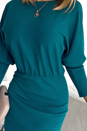 Vestido LARA às Riscas com Punhos - Azul