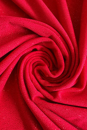 Vestido Clássico ELEONORA com Recorte nas Costas - Vermelho com Brilho