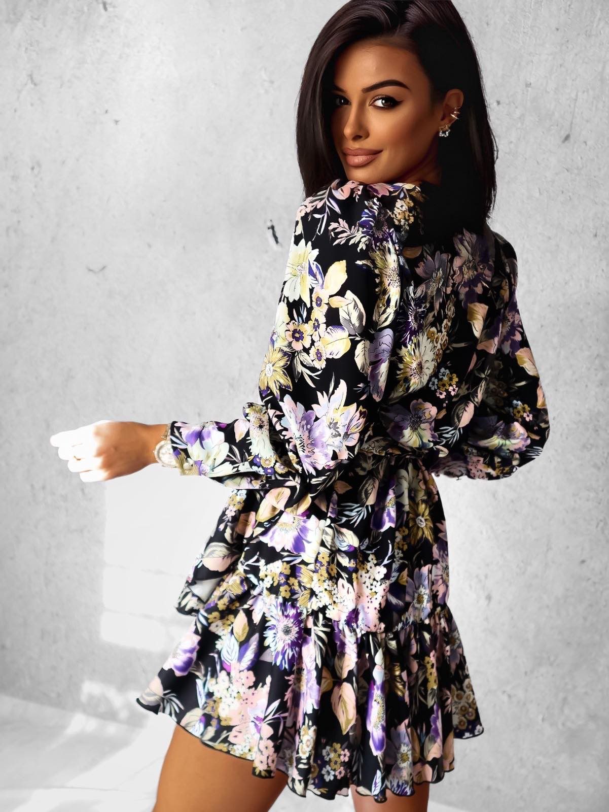 Vestido ANNA - Flor Roxa