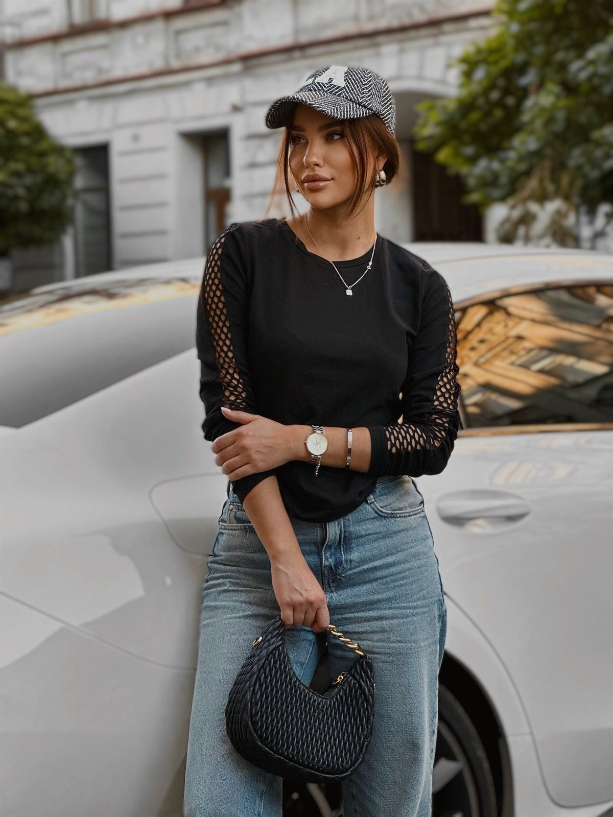 Blusa LADY II com Malha nas Mangas