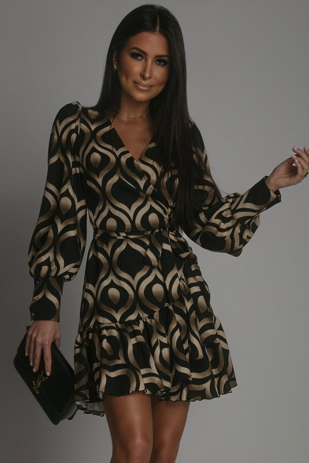 Vestido ANNA - Preto e Dourado