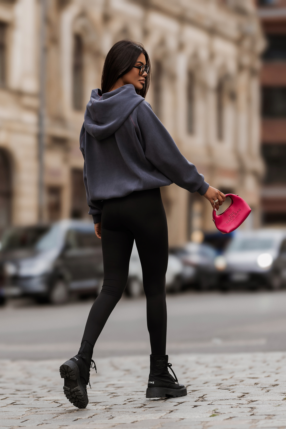 Sweatshirt Polar LOOM - Grafite e Rosa Claro