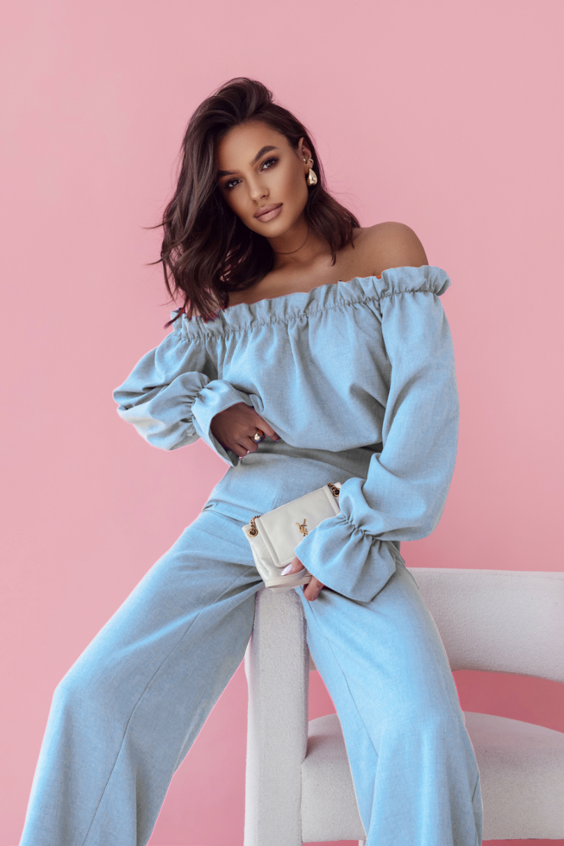 Conjunto de Linho MIA - Azul – vista 2