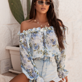 Blusa MIA de Ombros Descobertos - Azul Claro