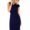 Vestido SARA sem Mangas - Azul-Marinho Floral