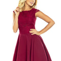 Vestido MARTA com Renda - Bordô
