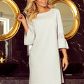 Vestido MARGARET com Mangas de Renda - Cinza Claro – imagem principal