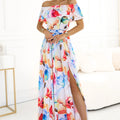 Vestido Longo de Verão com Cinto - Flores Coloridas