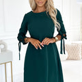 Vestido Trapézio ALICE com Laços nas Mangas - Verde