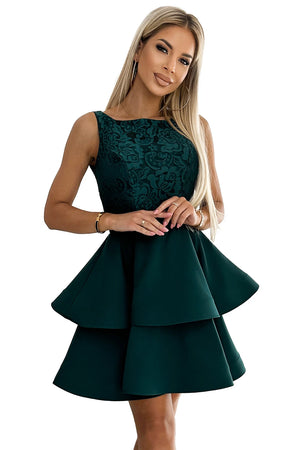 Vestido Evasé LAURA com Renda — Verde — imagem 7