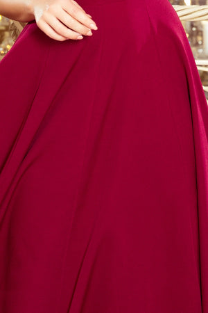 Vestido Longo CINDY com Decote - Bordô