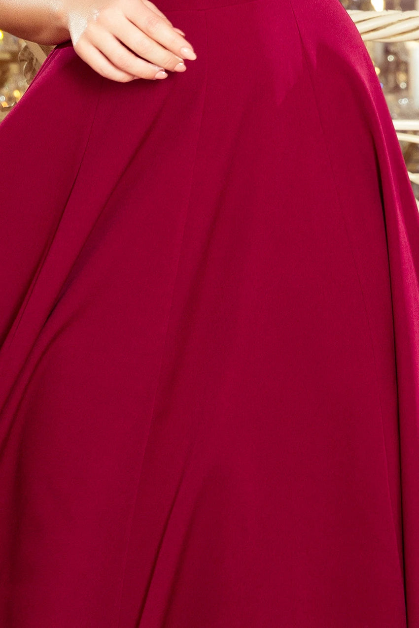 Vestido Longo CINDY com Decote - Bordô