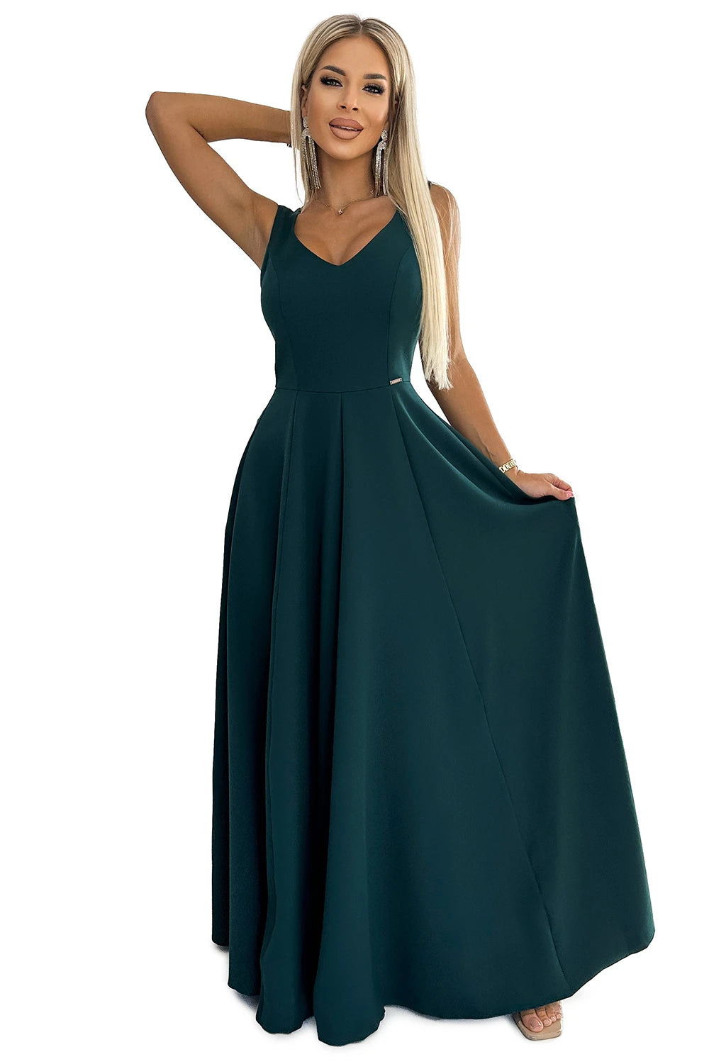 Vestido Longo CINDY com Decote - Verde
