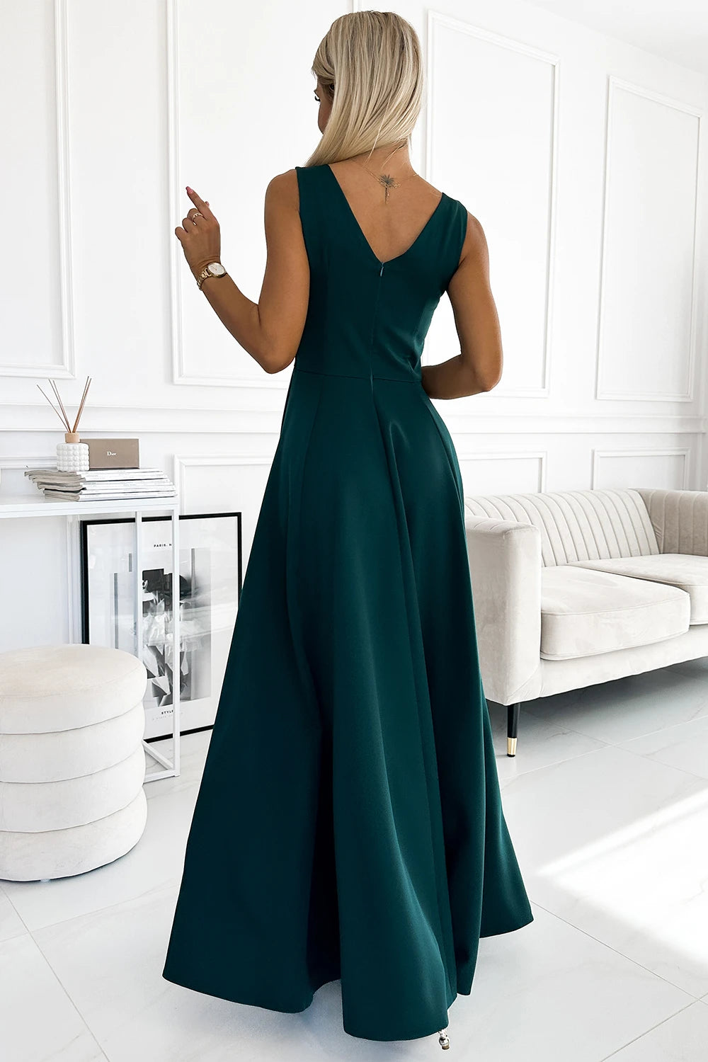 Vestido Longo CINDY com Decote - Verde