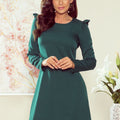 Vestido Trapézio NELL com Folhos - Verde