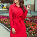 Vestido-Camisa CAMILLE com Bolsos - Vermelho