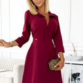 Vestido Evasé - Bordô