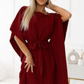 Vestido SOFIA Butterfly com Cintura Ajustável - Bordô