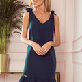 Vestido ROSITA com Laços nos Ombros e Folhos - Verde