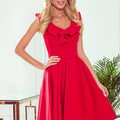 Vestido POLA com Folhos no Decote - Vermelho – imagem principal