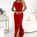 Vestido Longo com Ombros Descobertos - Vermelho
