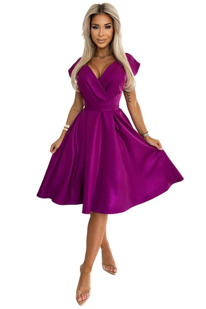Vestido Evasé SCARLETT com Brilho — Fúcsia — imagem 6