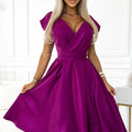 Vestido Evasé SCARLETT com Brilho — Fúcsia — imagem 1