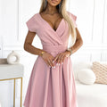 Vestido Evasé SCARLETT com Renda - Rosa Pó