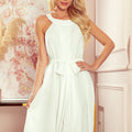 Vestido de Chiffon ALIZEE com Faixa - Cru
