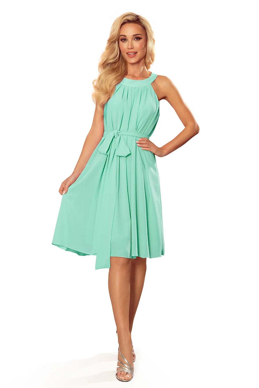 Vestido de Chiffon ALIZEE - Verde Menta