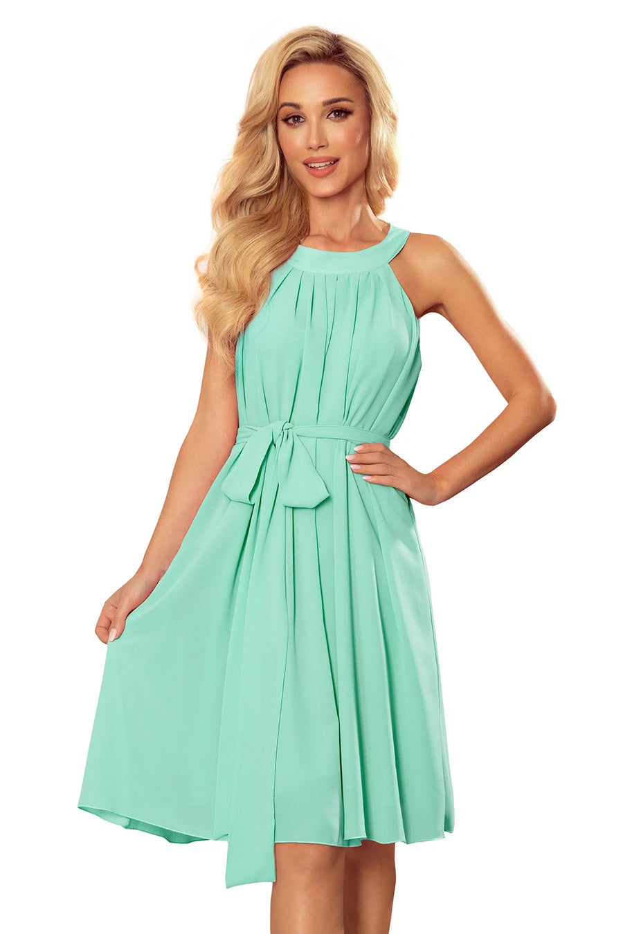 Vestido de Chiffon ALIZEE - Verde Menta