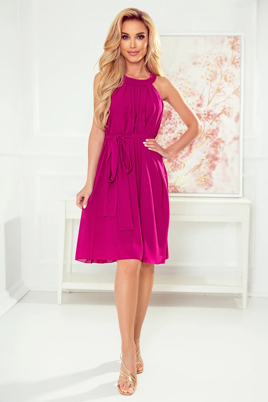 Vestido de Chiffon ALIZEE - Fúcsia