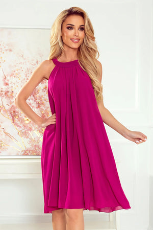 Vestido de Chiffon ALIZEE - Fúcsia