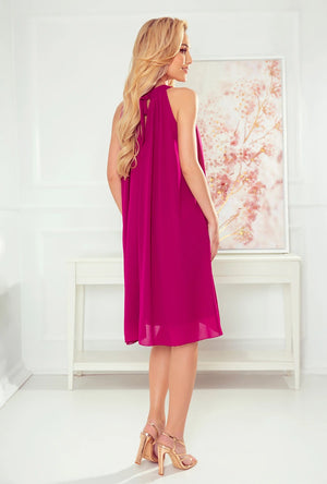 Vestido de Chiffon ALIZEE - Fúcsia