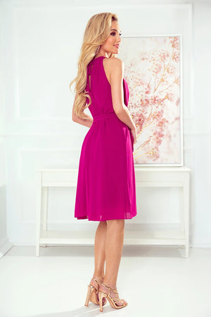 Vestido de Chiffon ALIZEE - Fúcsia