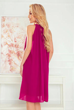Vestido de Chiffon ALIZEE - Fúcsia