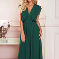 Vestido Midi YANA com Folhos e Decote - Verde