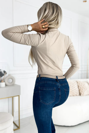 Body com decote cruzado — Bege — imagem 5
