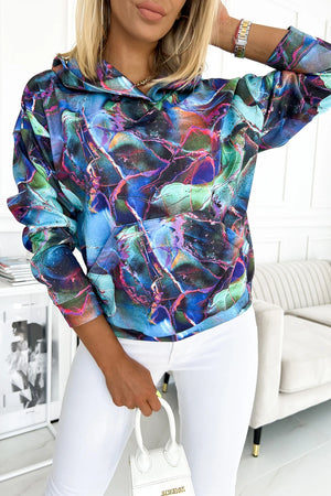 Sweatshirt KANGAROO com Capuz — Mármore Azul — imagem 4