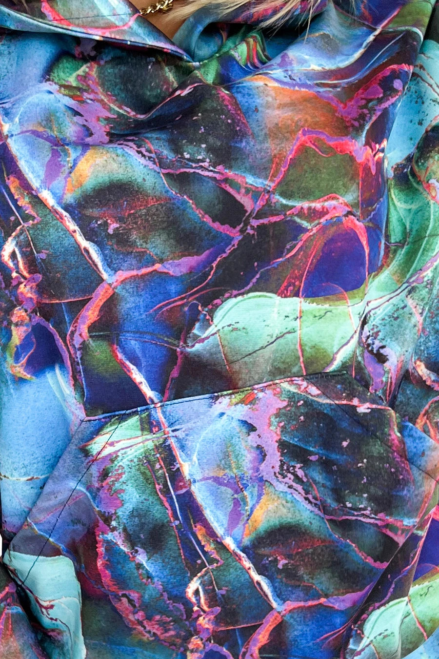 Sweatshirt KANGAROO com Capuz — Mármore Azul — imagem 5