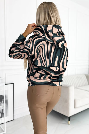 Sweatshirt KANGAROO com Capuz — Ondas Verde e Bege — imagem 2